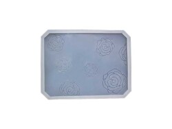 Dikdörtgen Gül Desen Sunumluk Epoksi Reçine Kalıbı KHE561 - 