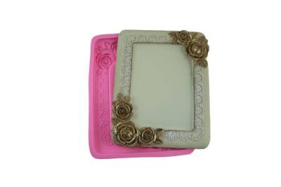 Dikdörtgen Güllü Çerçeve Silikon Kalıbı ÇE-92 - 1