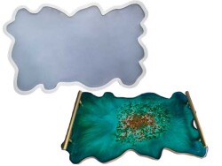 Düzensiz Dikdörtgen Tepsi Epoksi Reçine Kalıbı KHE555 - 