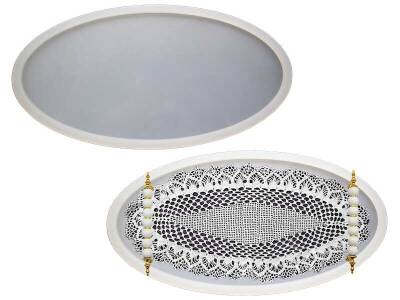 Elips Model Küçük Boy Tepsi Epoksi Reçine Kalıbı KHE612 - 1