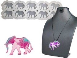 Epoksi Reçine 10'lu Fil Anahtarlık Kolye Ucu Kalıbı KHE531 - 