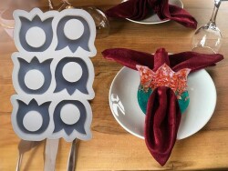 Epoksi Reçine 6'lı Lale Peçete Yüzüğü Silikon Kalıbı KHE603 - 