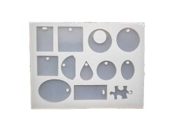 Epoksi Reçine Çoklu Geometrik Kolye Silikon Kalıbı KHE37 - 