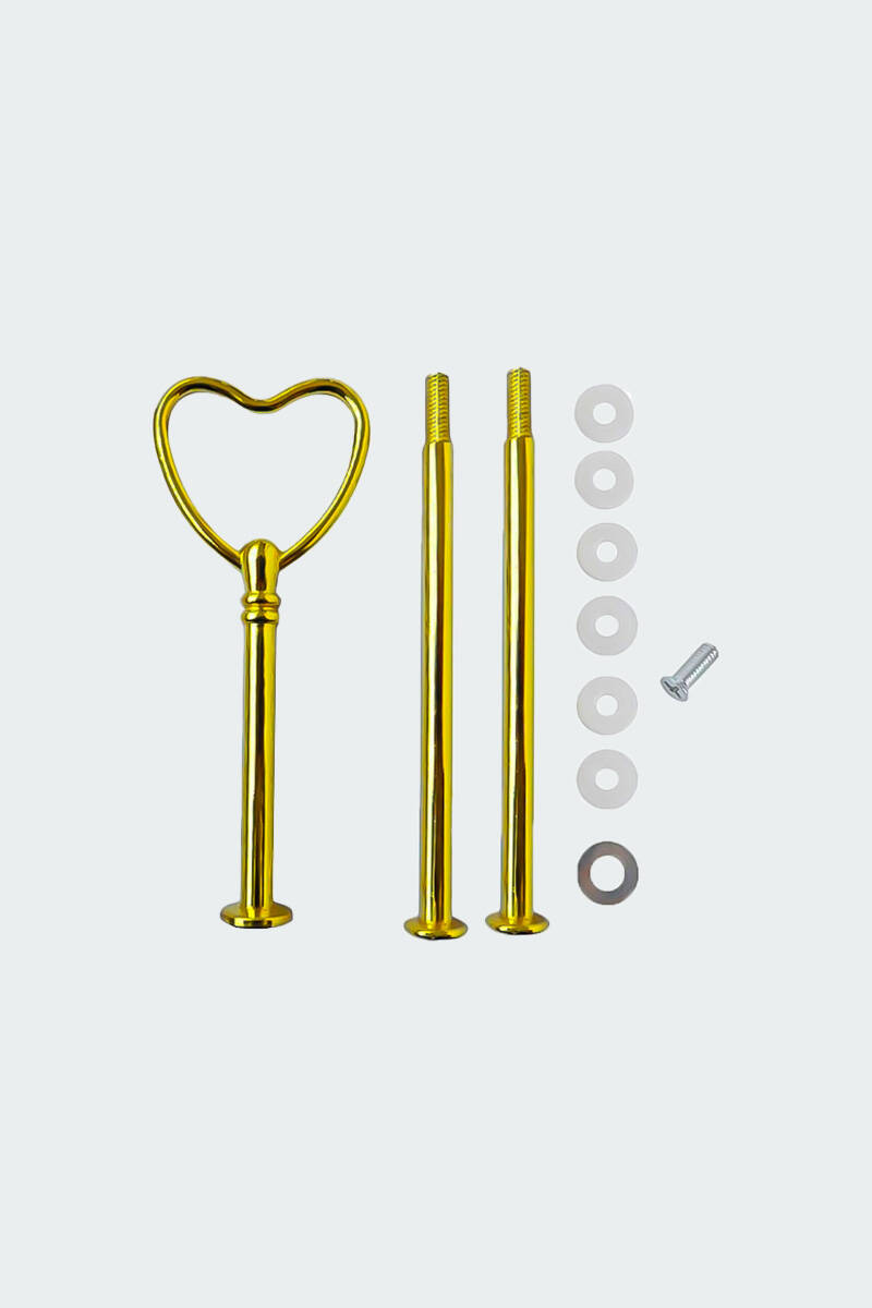 Kek Standı Demiri Kalp Kulp Aparatı Altın Renk - 1