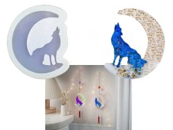 Epoksi Reçine Kurtlu Duvar Deseni Silikon Kalıbı KHE365 - 