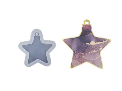 Epoksi Reçine Noel Ağacı Yıldız Süs Silikon Kalıbı EPK-542 - 1