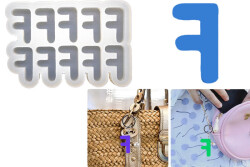 F Harfi 10'lu Bubble Alfabe Epoksi Reçine Kalıbı KHE739 - 