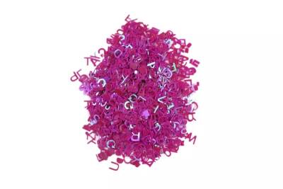 Fuşya Harf Desenli Epoksi Reçine Süsleme Aksesuarı 8 GR - 4