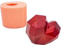 Geometrik Kalp Silikon Mum Kalıbı KHM200 - 