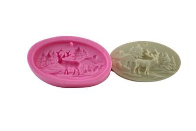 Geyikli Yılbaşı Silikon Kalıbı KHPANO57 - 1