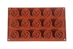 Gül Desenli 15'li Muffin Silikon Kek Kalıbı KHK18 - 2