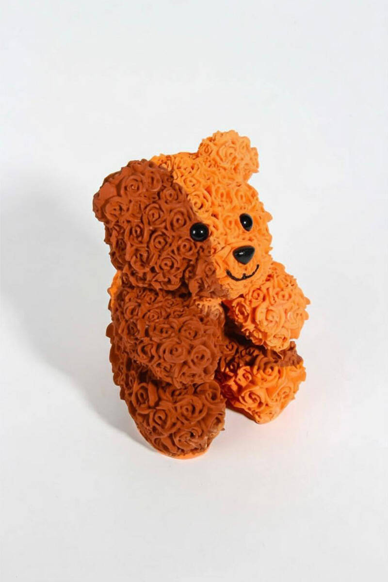 Gül Desenli Ayıcık Silikon Mum Kalıbı KHM304 - 3