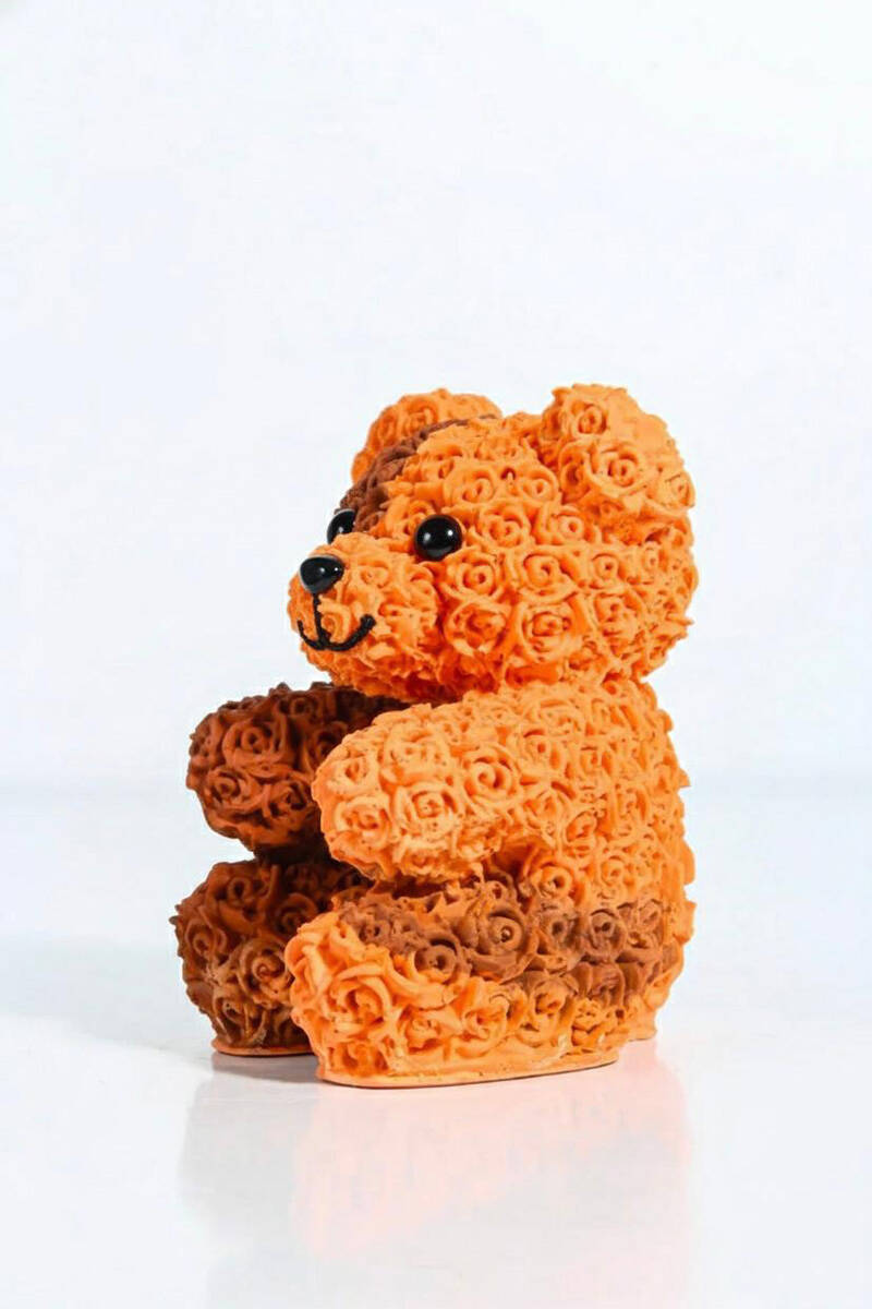 Gül Desenli Ayıcık Silikon Mum Kalıbı KHM304 - 2