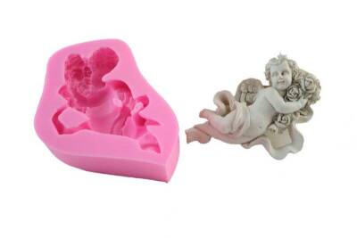 Gül Detaylı Melek Silikon Kalıbı KHME23 - 1