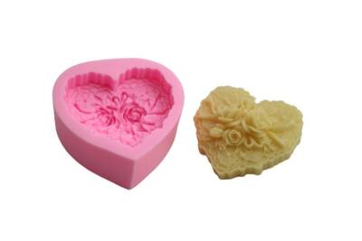 Güllü Kalp Silikon Kalıbı KHKA09 - 1