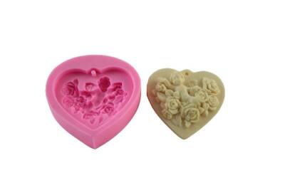 Güllü Kalp Silikon Kalıbı KHKA10 - 1