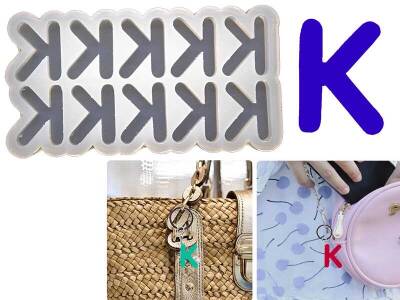 K Harfi 10'lu Bubble Alfabe Epoksi Reçine Kalıbı KHE744 - 1