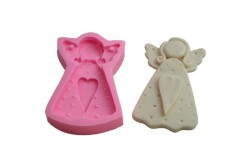 Kalp Detaylı Ayakta Duran Melek Silikon Kalıp KHME06 - 