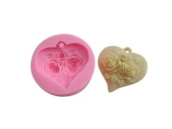 Kalp Gül Silikon Kalıbı GÜL-10 - 