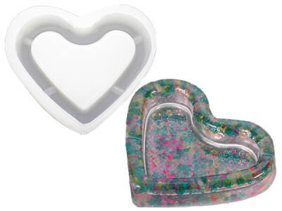 Kalp Model Küllük Epoksi Reçine Kalıbı KHE699 - 1