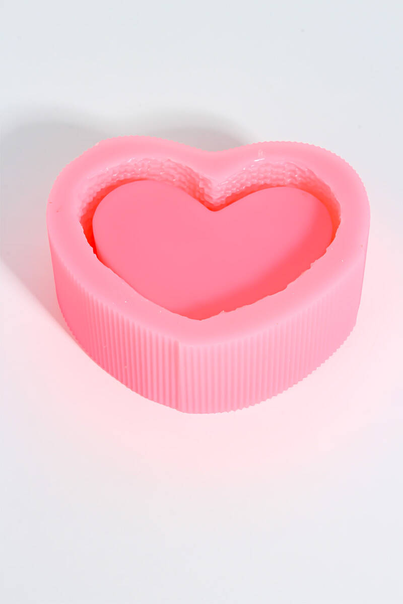 Kalp Örgü Detaylı Sukulent Beton Taş Tozu Silikon Kalıbı KHB137 - 6