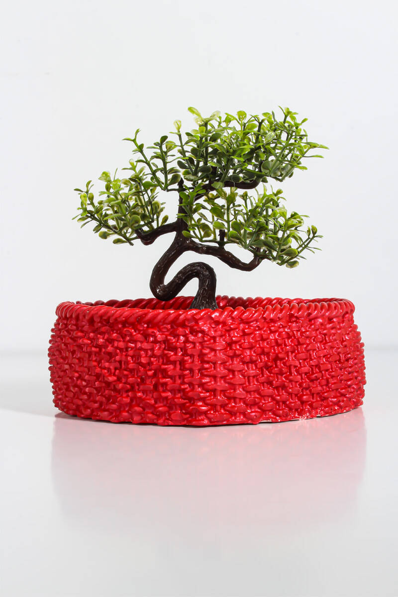 Kalp Örgü Detaylı Sukulent Beton Taş Tozu Silikon Kalıbı KHB137 - 1