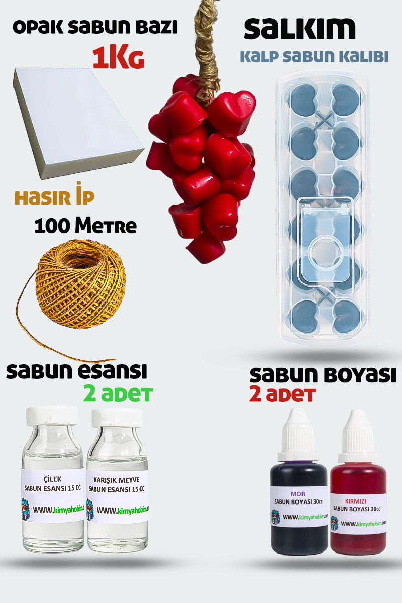 Salkım Kalp Sabun Yapım Seti - 