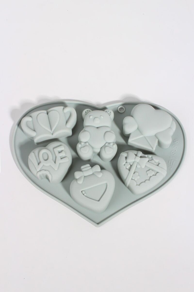 Kalp Temalı Sevimli Figürler Çok Amaçlı Silikon Kalıbı - 2