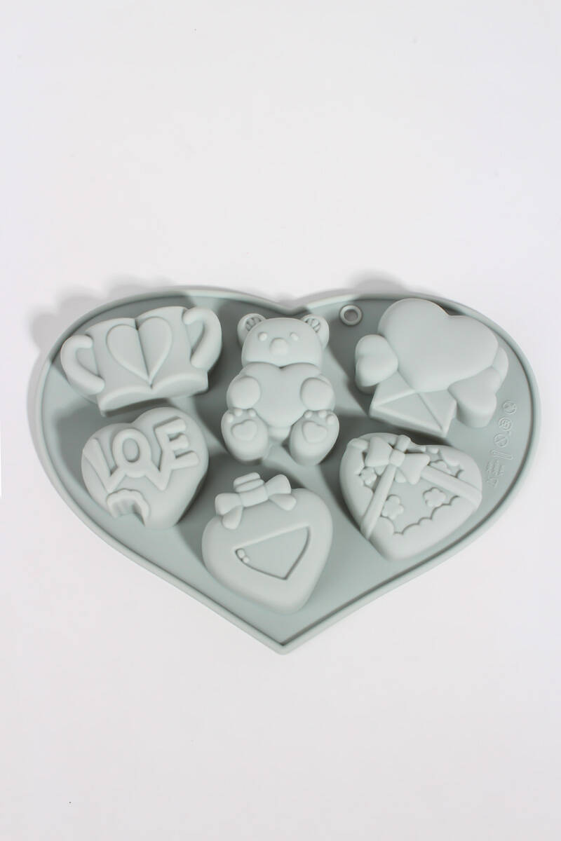 Kalp Temalı Sevimli Figürler Çok Amaçlı Silikon Kalıbı - 2