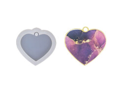 Kalp Yılbaşı Çam Ağacı Süsü Epoksi Reçine Kalıbı KHE547 - 