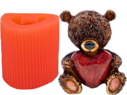 Kalpli Ayıcık Silikon Mum Kalıbı KHM177 - 