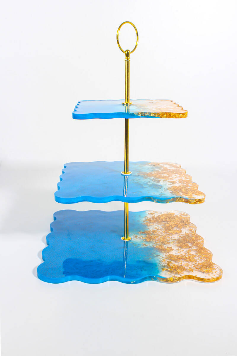 Kare Katlı Sunumluk Epoksi Silikon Kalıbı KHE361 - 1