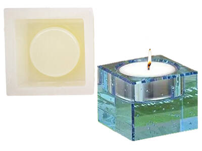 Kare Tealight Mum Kabı Epoksi Reçine Kalıbı EPK-781 - 1