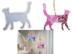 Kedi Model Duvar Süsü Epoksi Reçine Kalıbı KHE513 - 