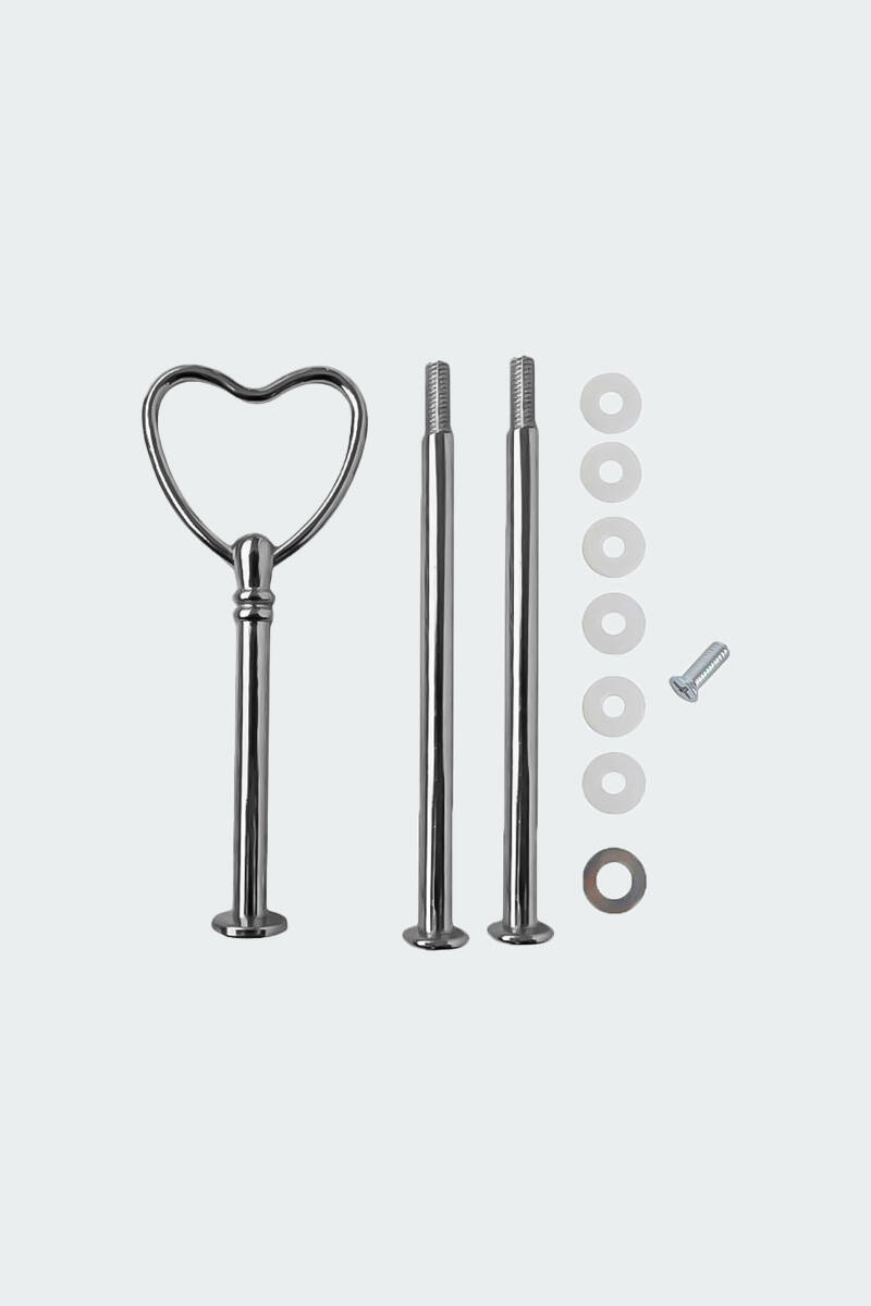 Kek Standı Demiri Kalp Kulp Aparatı Gümüş Renk - 1