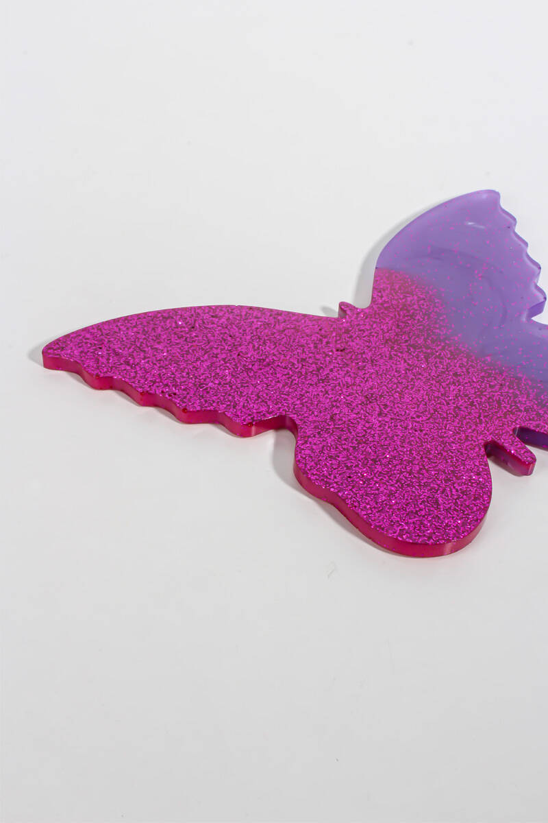 Kelebek Bardak Altlığı Epoksi Reçine Kalıbı KHE511 - 2