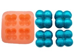 Küçük 4'lü Bubble Silikon Mum Kalıbı KHM186 - 