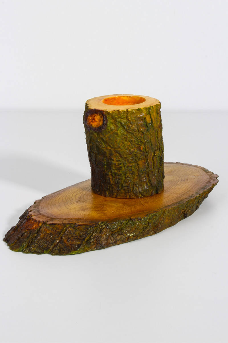 Kütük Mumluk 2'li Set Beton Taş Tozu Silikon Kalıbı KHMUM03 - 1