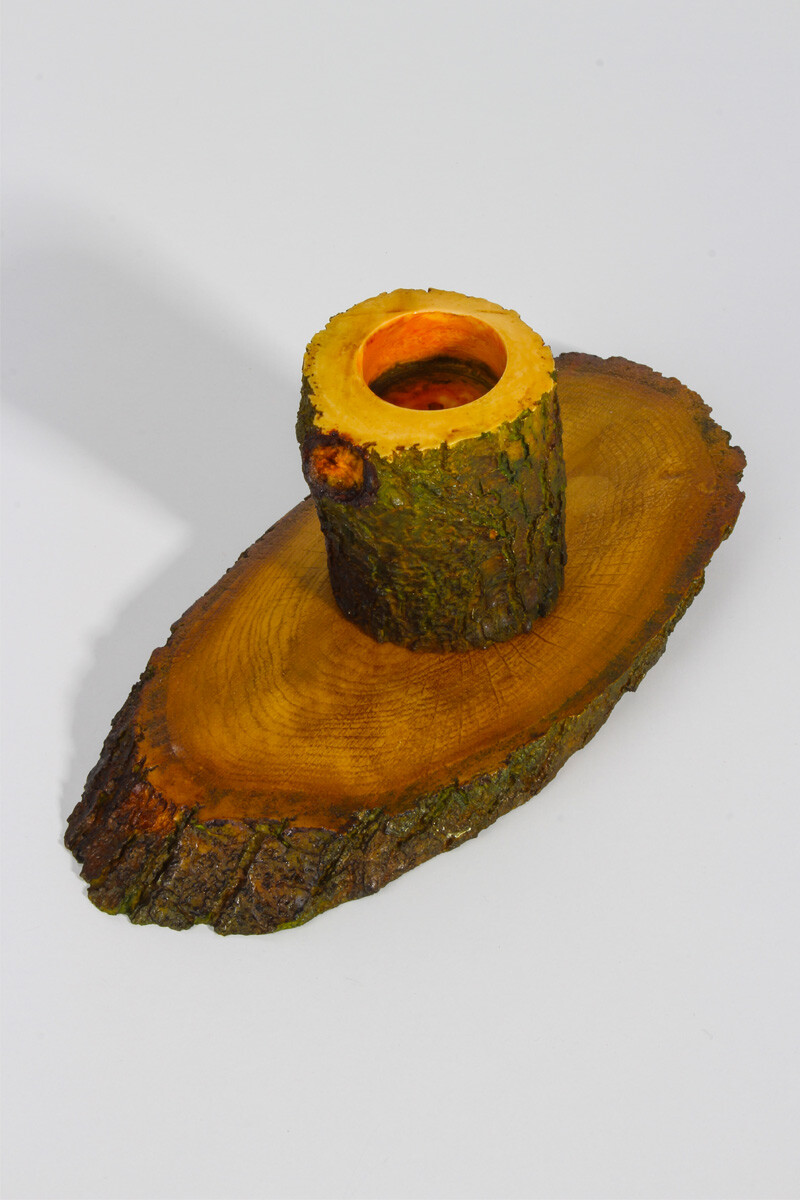 Kütük Mumluk 2'li Set Beton Taş Tozu Silikon Kalıbı KHMUM03 - 2