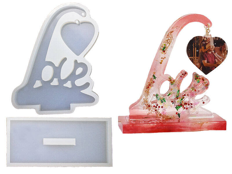 Love Sarkaç Fotoğraf Çerçevesi Epoksi Silikon Kalıbı KHE707 - 1