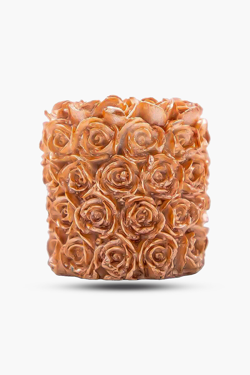 Love Yazılı Gül Detaylı Silindir Mum Kalıbı KHM193 - 3