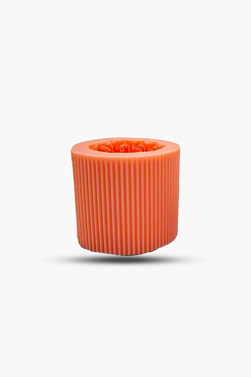 Love Yazılı Gül Detaylı Silindir Mum Kalıbı KHM193 - 5