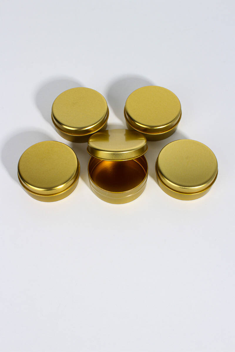 Altın Sarısı Metal Mum Kutuları 75CC 10Adet - 4