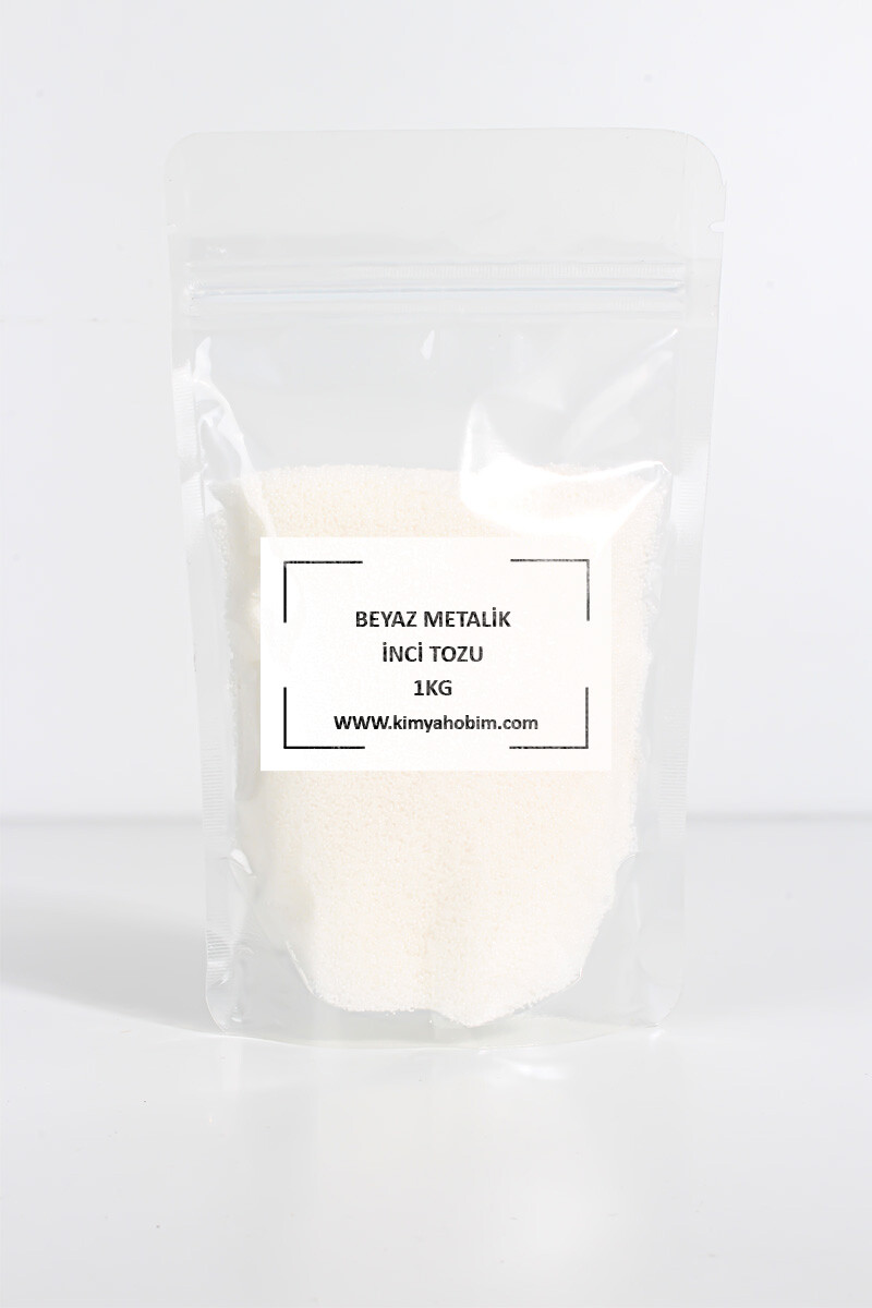 Metalik Beyaz Renk İnci Tozu Mum 1KG - 