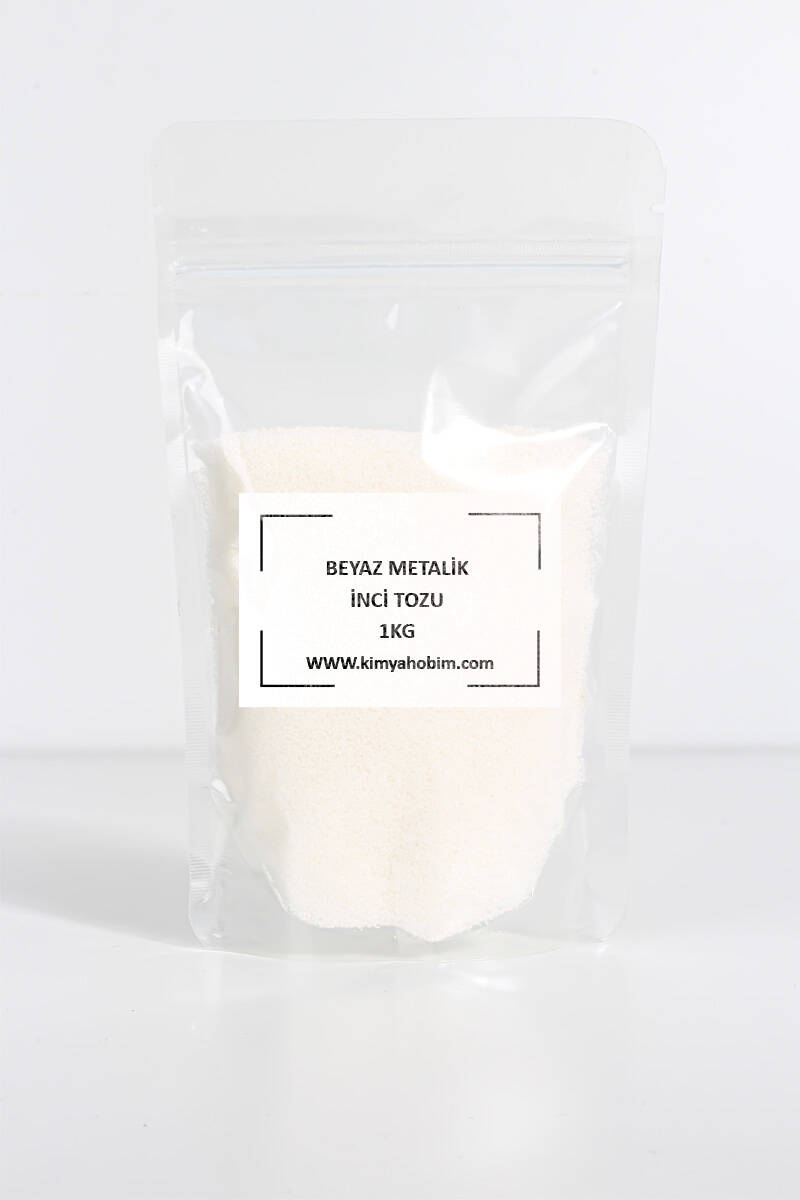 Metalik Beyaz Renk İnci Tozu Mum 1KG - 1