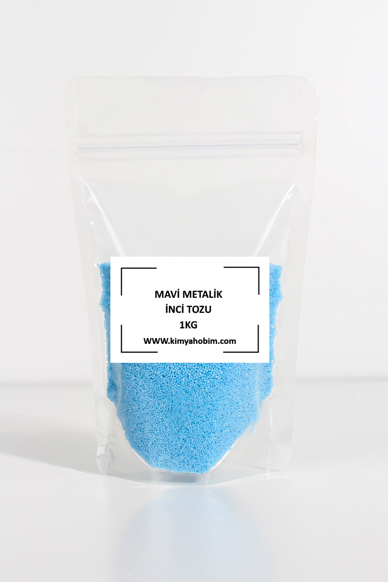 Metalik Mavi Renk İnci Tozu Mum 1KG - 