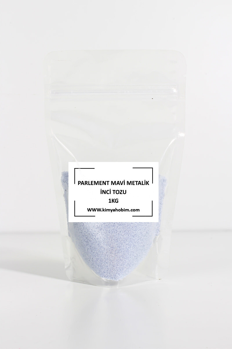 Metalik Parlement Mavi Renk İnci Tozu Mum 1KG - 
