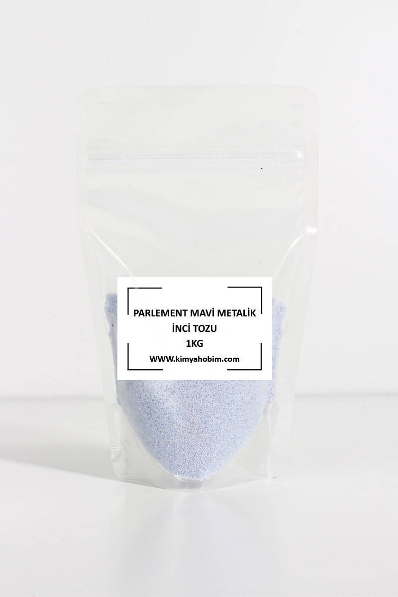 Metalik Parlement Mavi Renk İnci Tozu Mum 1KG - 1