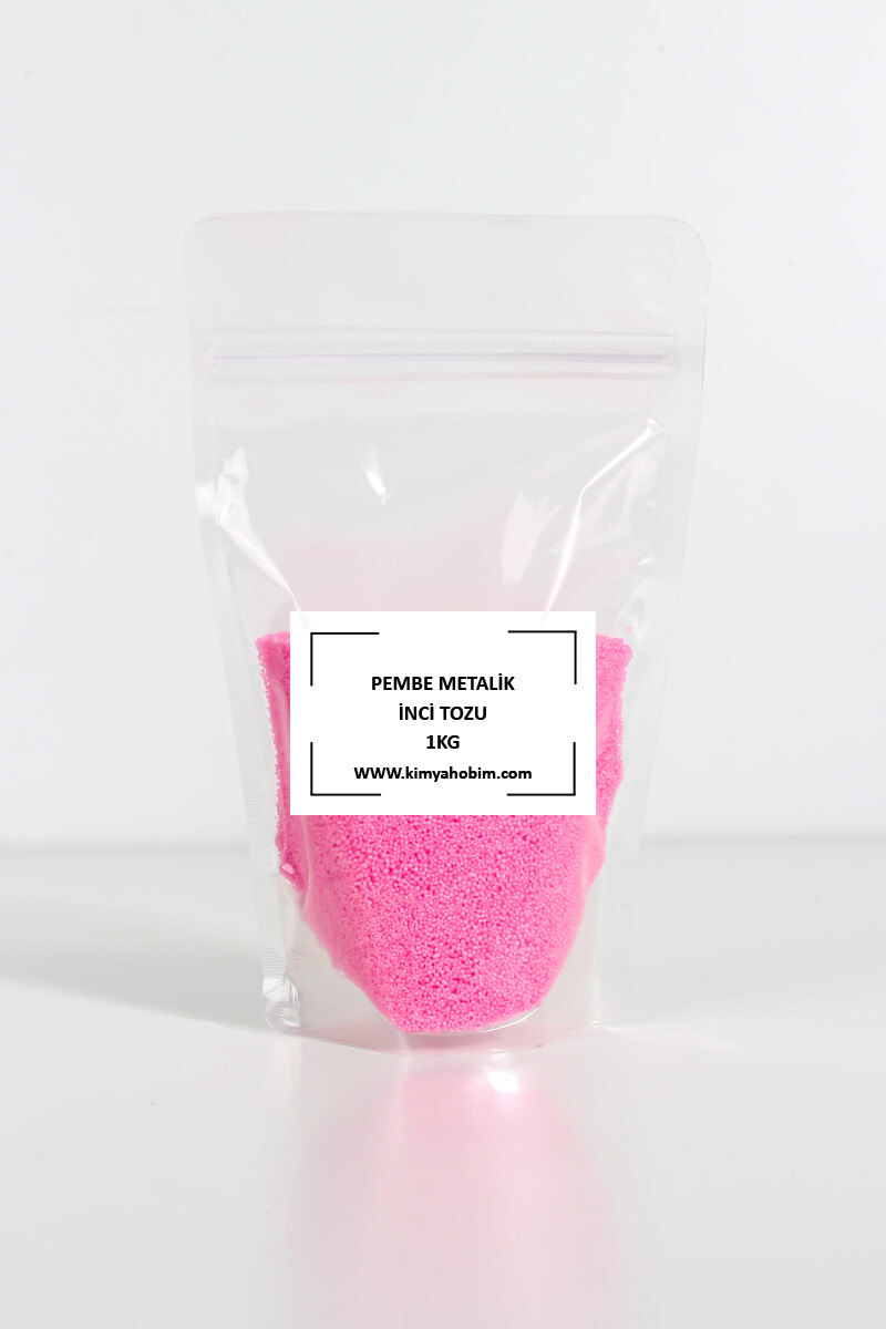 Metalik Pembe Renk İnci Tozu Mum 1KG - 