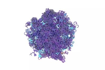 Mor Harf Desenli Epoksi Reçine Süsleme Aksesuarı 8 GR - 1